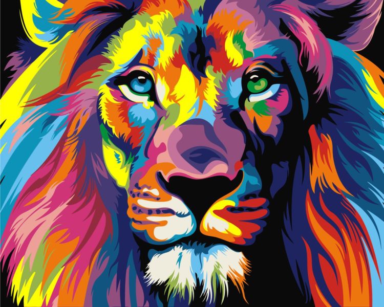 paint by numbers lion