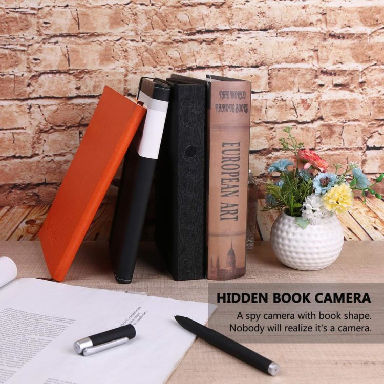 hidden camera book on shelf